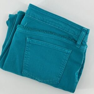 Chicos So Slimming Girlfriend Crop Pants Womens 14 Teal Excellent Slim Leg 2.5